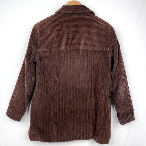 Petite Sophisticate Brown Corduroy Fleece Lined Jacket MD - Picture 2 of 11